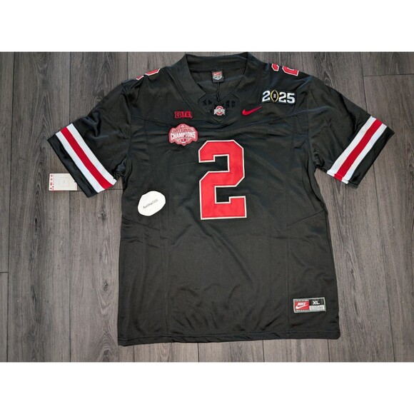 Caleb Downs #2 Ohio Buckeyes 2025 Blackout Heritage Jersey Mens Size XL - Picture 1 of 3